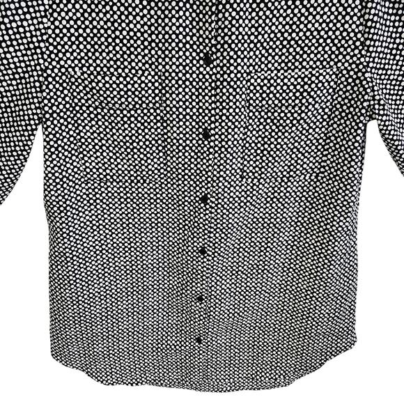 Liz Claiborne Women's S Long Sleeve Button Up Black White Polka Dot Twee Office - Picture 4 of 6